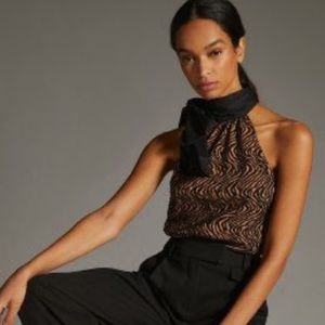 SUNDAY IN BROOKLYN JACQUARD HALTER TOP size Small EUC